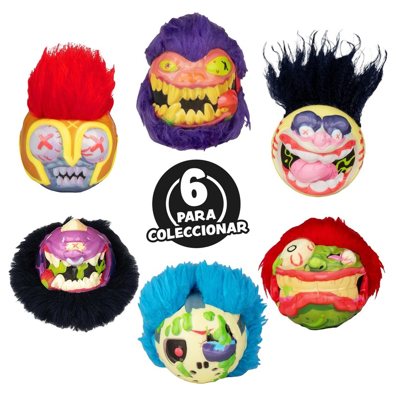 Bizak Madballs 64432950-1 Monster Balls with Hair and Squishme Texture,
