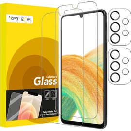 YAPANIZCEL MICA COMPATIBLE CON SAMSUNG GALAXY A33 5G 2 UNIDADES, MICA CRISTAL TEMPLADO Protector de Pantalla  Mica para cámara (2 Micas  2...         