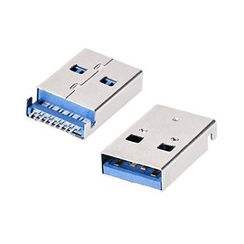 sourcing map 10PCS USB 3.0 Type A Male Socket Connector Jack Port, 9-Pin 180 Degree SMT, Repair Replacement Adapter