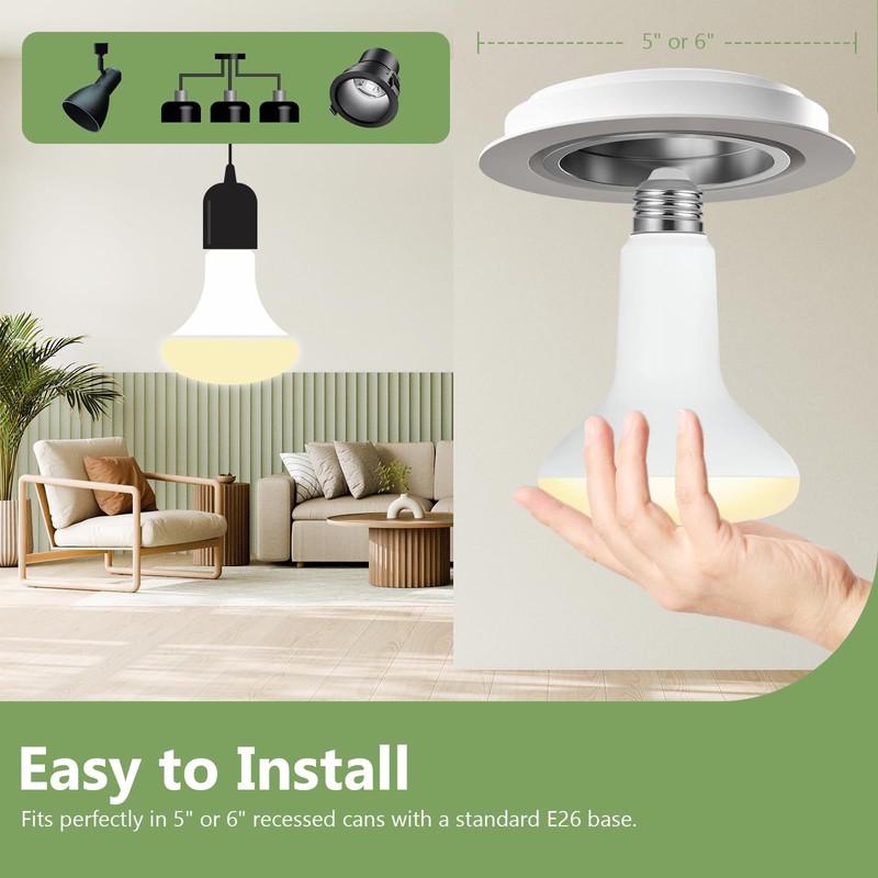 Sigalux BR30 Indoor LED Flood Bulbs for Recessed Cans, 7.5W