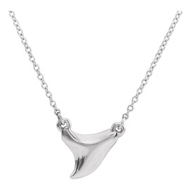 FB Jewels 925 Sterling Silver 16-18" Shark Tooth Necklace