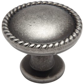 Cosmas 5 Pack 4115WN Weathered Nickel Rope/Scroll Cabinet Hardware Knob - 1-1/4" Inch Diameter