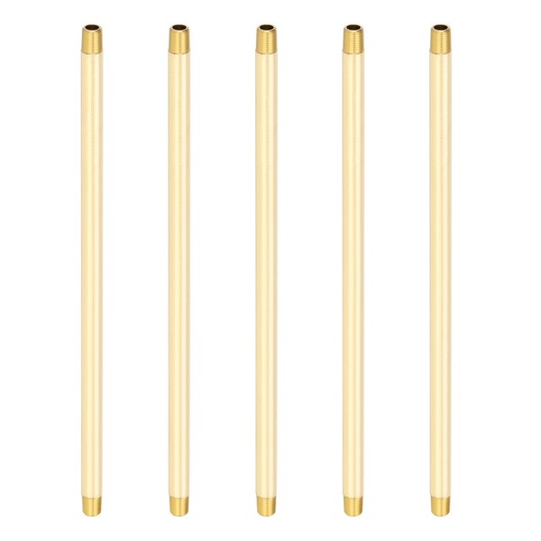 PATIKIL 1/8" x 1/8" NPT Male Brass Pipe Fitting Long