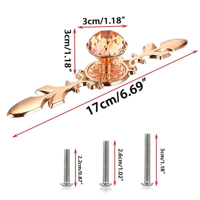 Sumnacon 5 Pcs 6.7 Inch Crystal Drawer Dresser Knobs -