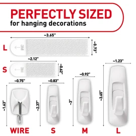 Command Variety Pack, Including 10 Pairs of Picture Hanging Strips, 6 Wire Hooks and 8 Utility Hooks for Hanging, Organization and Storage, Damage-Free Hanging Up to 19 Items, 1 Kit
