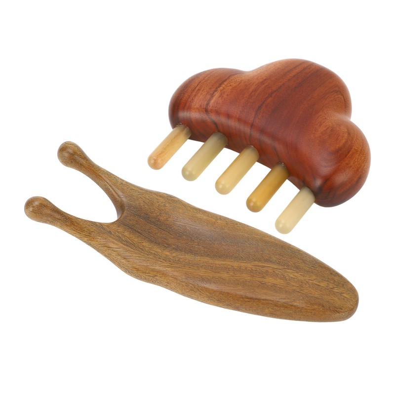 Sandalwood Massage Comb Wide Tooth Scalp Scraping Comb with Nose