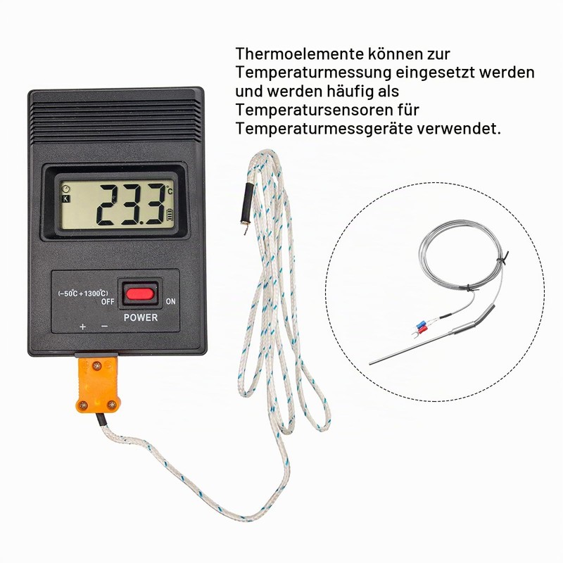 QUARKZMAN K Type Thermocouple Temperature Sensor Probe 3 x 200