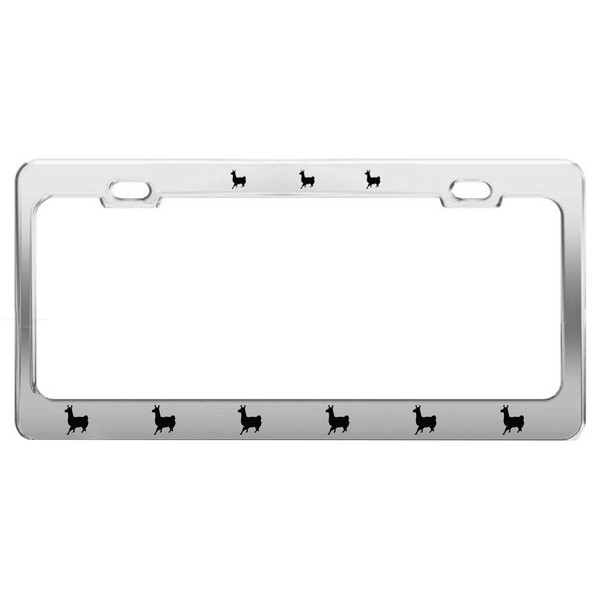 General Tag Llama Aluminum Metal License Plate Frame Standard Fit 12 x 6