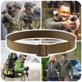 M-Tac Double Duty Tactical Belt - Military Webbing Nylon Utility Belt Plastic Buckle (Coyote Hexagon, M (34-36))