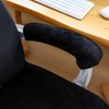 FORCHEER Office Chair Cover with Armrest Cover Black Velvet Stretch