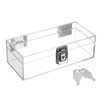 GUSHBIN Lockable Money Storage Box Clear Acrylic Cash Holder with