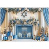 Swepuck 7x5ft Fabric Happy Hanukkah Blue and White Photography Backdrop