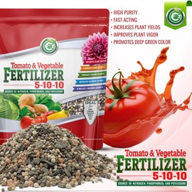 5-10-10 Tomato & Vegetable Fertilizer - Made in USA - NPK + Micronutrients Plant Food for Flower Gardens - Promotes Vigorous Growth and Big Blooms! (Cz Garden Organics All Purpose Fertilizer 8LB)