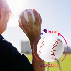 Poosue Poosue Standard Size T-Ball Training Baseballs, Reduced Impact Kids Safety Baseballs, Unmarked & Soft Practice Baseballs for League Play, Pitching, Hitting, Batting, Fielding, Autograph (3)