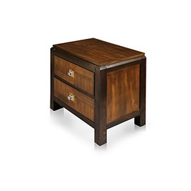 HOMES: Inside + Out ioHOMES Cleo 2-Tone 2-Drawer Nightstand, Acacia/Walnut