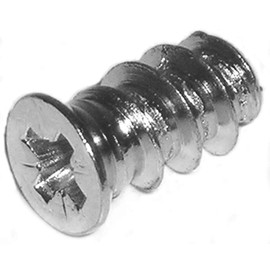 Euro Screws 11.5mm x 6.3mm (for 5mm Hole) Varianta Style Pozidrive/Phillips Flat Head Nickel Finish (100 Pack)