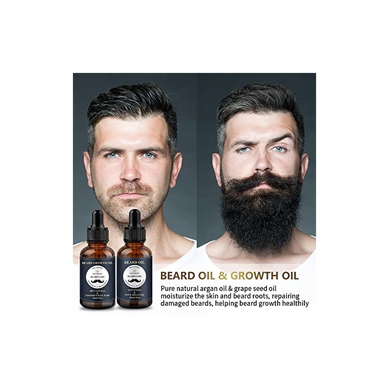 Kit Cuidado Barba Hombres Novtwenty Piezas Lavado Aceite Acondicionador Cepillo