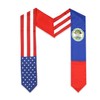 USA And Belize Flag Graduation Stole, Satin Embroidery Graduation Sash