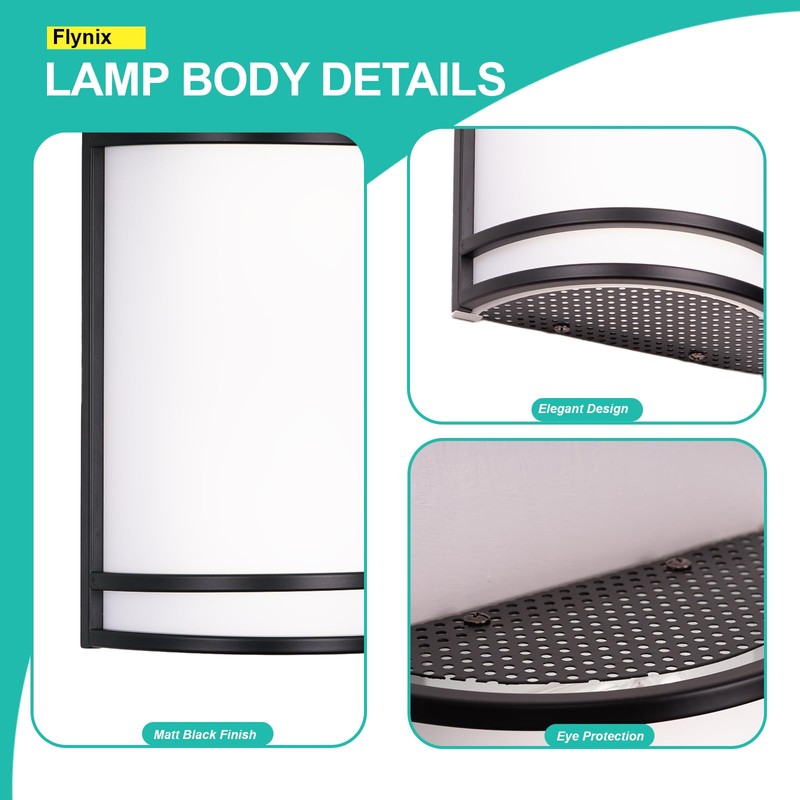 Flynix Indoor Wall Sconce, Half Cylinder Wall Light Fixture, 3000K