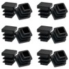 Qjaiune 12 Pcs 13mm (1/2 Inch) Square Black Plastic Chair