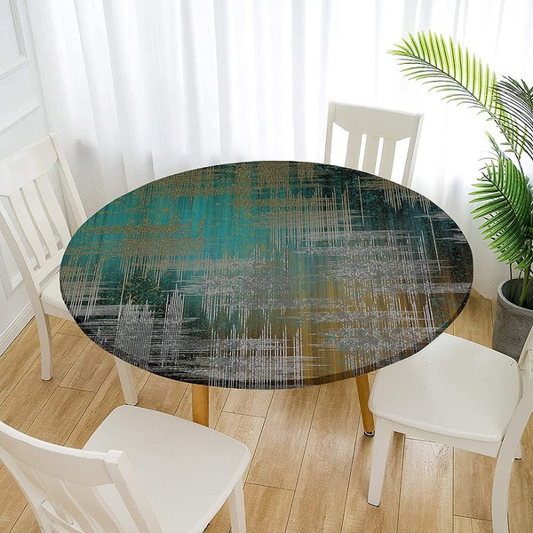 Morbuy Round Tablecloth Elastic, Graffiti Round Tablecloths Waterproof Lotus Effect