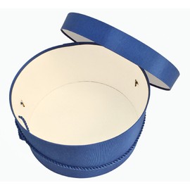 Sarah's Hat Boxes Classic Royal Hat Box – 11" x 5.5" (Dia. x Ht.) Handmade in USA – Odorless Non-Toxic Adhesive, Cording Handle – Premium Storage for Hats & Accessories