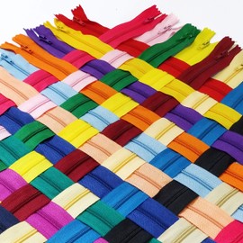 KGS Nylon Zip | 20 Different Coloured Zippers for Sewing | 20 Pieces/Pack (10 cm/4 Inches)