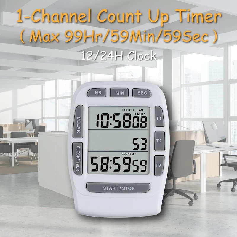 Jayron JR-KT001 Digital Timer Large LCD 3 Channel Countdown Timer,Kitchen