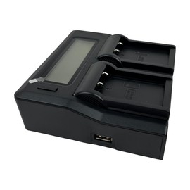 Quick LCD Dual Camera Battery Charger for BP-807, BP-808, BP-809, BP-819, BP-820, BP-827, BP-828, Fits Models: FS10, FS100, FS11, FS200, FS21, FS22, FS30, FS300, FS31, FS40, FS400, FS305