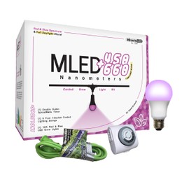 Miracle LED 1-Socket 450+660NM, Nanometer Indoor Grow Light Kit - 12W Red&Blue Spectrum Replaces 150W - Grow Light Bulbs for Vegetables, Herbs, Hydroponics & with SproutMatic Timer (1-Pack)