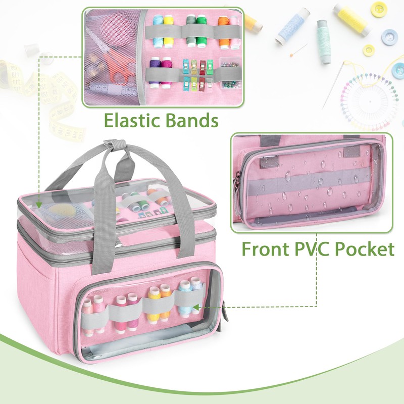 Luxja Sewing Bag Large, Sewing Kit Storage Bag, Handmade Bag