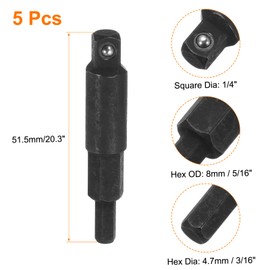 sourcing map 5pcs 1/4" Service Wrench Hex Key Adapter 3/16" 5/16" Square Hexagon Ratchet Wrench Bit Adapters HVAC Valve Opener for Air Conditioning Refrigeration Equipment Repair