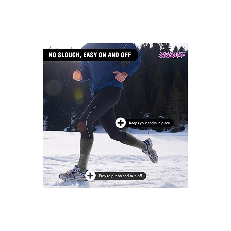 Rocky Calcetines térmicos para hombre, Gris (paquete de 6), Large