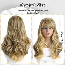 KUBDPQOR Women's Blonde Wig - Charming Long Hair Wig, Irresistible Blonde and Elegant - Ideal for Everyday Use and Special Occasions