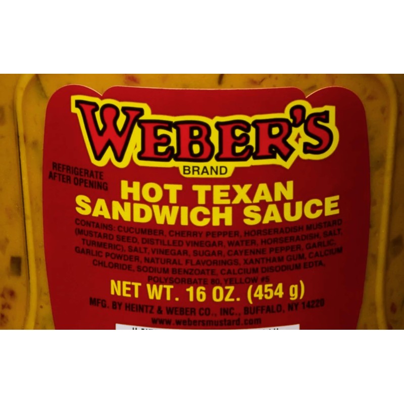 Weber's Hot Green Tomato Piccalilli Relish and Hot Texan Sandwich