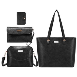 Laptop Handbags for Women - PU Leather Laptop Messenger Pouch | Water-Resistant Fashion Accessories for Meetings Shopping