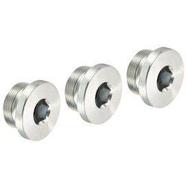 PATIKIL M30x1.5 Internal Hex Head Pipe Fitting Plug, Male Thread 45# Steel Socket Plug with Sealing Ring for Terminate Pipe Ends