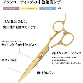 DEEDS GUZYG-630CT Forged Professional Yellow Gold Titanium Deformation Offset Handle Thening (6.0 inch, 30 eyes, 25% skip rate) Japanese Shears Specialty Manufacturer Hairdresser Barber