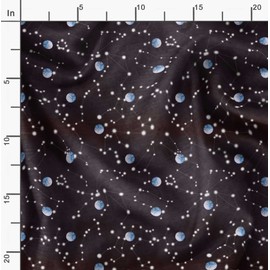 Soimoi Purple Rayon Fabric Moon & Galaxy Print Fabric by The Yard 42 Inch Wide