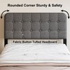 Fly-CTsoar 18 Inch Twin Bed Frame with Upholstered Headboard and