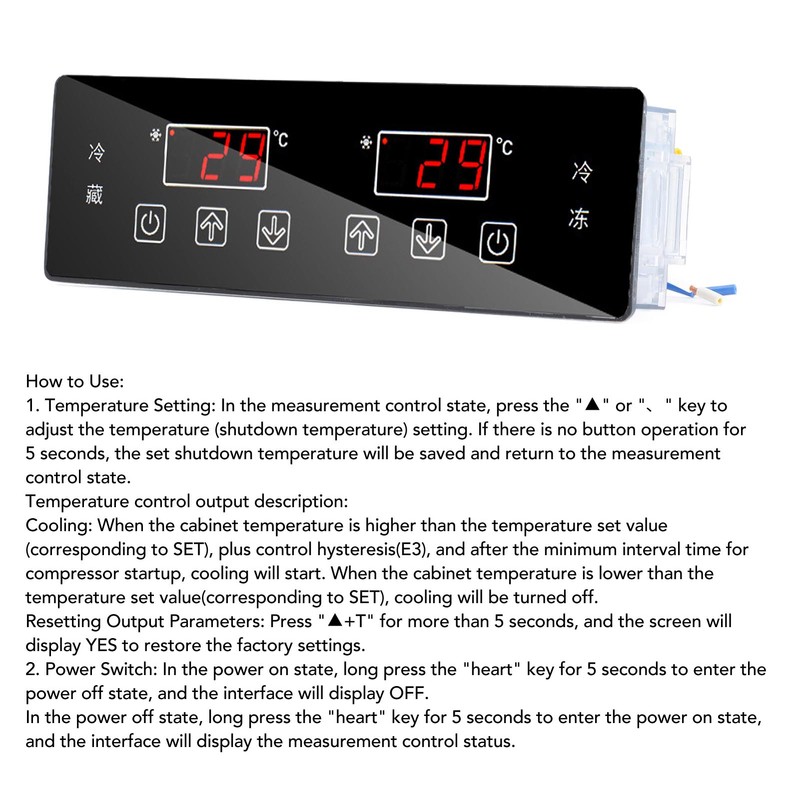 Freezer Temperature Controller Thermostat Regulator Control Board IP65 Protection 220V