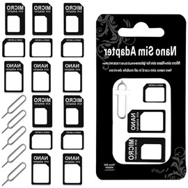 OKAWASI SIM MicroSIM Converter Adapter 5 Pack Compatible Adapter Conversion Kit Easy Installation Complete Set for SIM Card for Travel and Daily Life