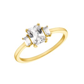 Amor 2035662 Women's Ring 925 Sterling Silver with Synthetic Zirconia Gold Comes in Jewellery Gift Box, Rhodium-plated 925 silver, Synthetic zirconia.