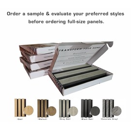 Slat Wood Wall Panels - Decorative & Sound Absorbing Contemporary Acoustic Slatted Wall & Ceiling Panelling (Oak Sample 12CM)