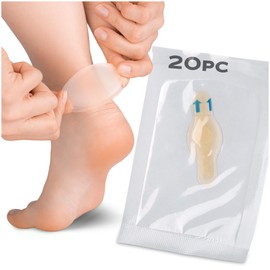 HALUTO Pflaster Set 20 Stück - Hydrokolloid Pflaster gegen Blasen, Pflaster Groß Anti - Blasen - wasserfeste, transparente Gelpflaster gegen Blasen - Fersenpflaster