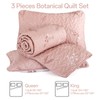 Drucon Pink Quilt King Size 3 Pieces Branch Botanical Quilt