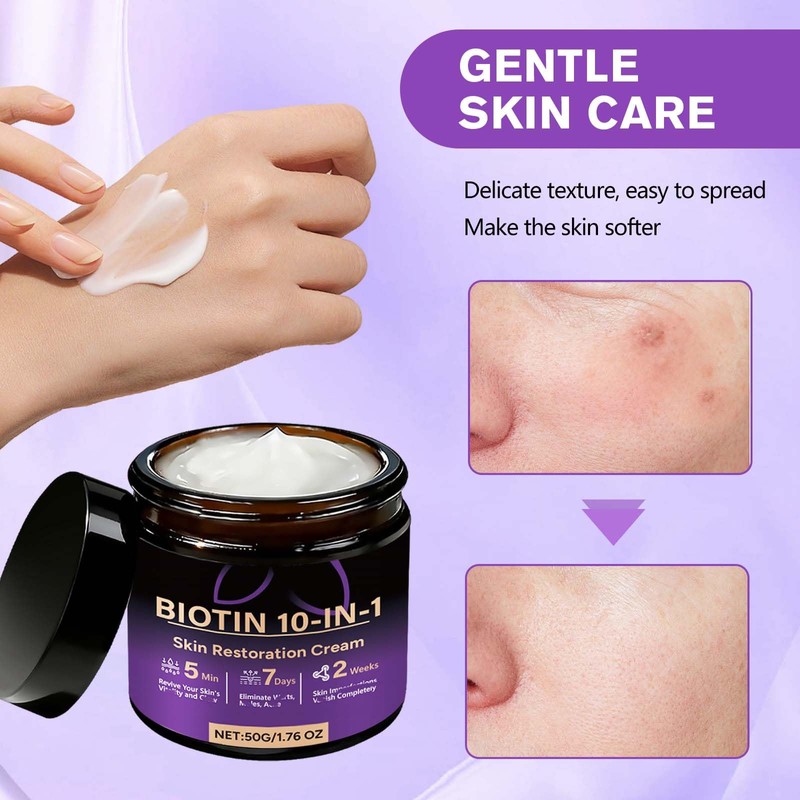 2PCS Biotin 10-in-1 Skin Restoration Cream, Professional Skin Treatment Cream,