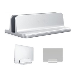 Laptop Stand, Vertical Desktop Stand with Adjustable Docking Station Size, Laptop Stand Compatible with All Laptops (Silver)