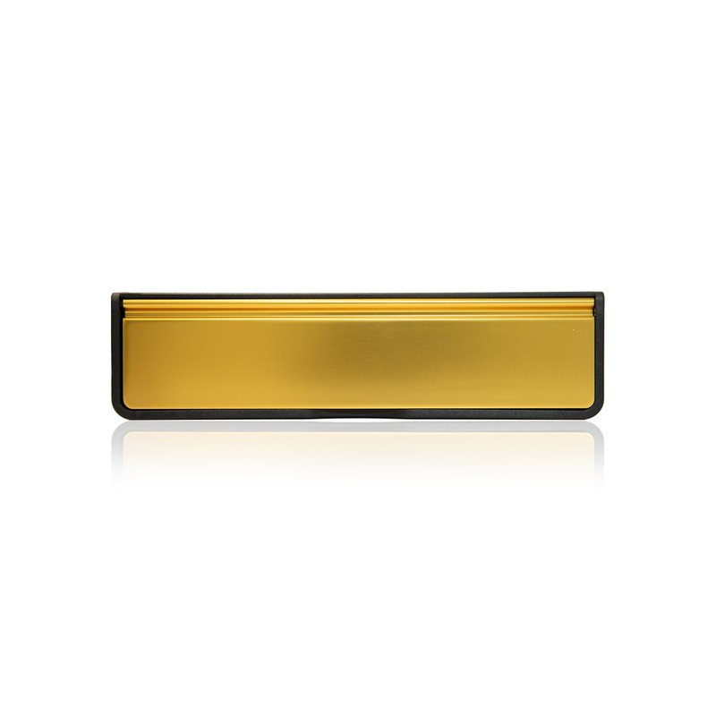 Xfort MailPlate Luxe 12" Letterplate Satin Brass, Premium Draught Proof
