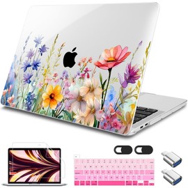 Tuiklol for MacBook Pro 16 inch Case (2020 2019 Release) Model A2141, Hard Shell Case for Keyboard Cover& OTG & Camera Cover with Retina Display and Touch Bar Fits Touch ID,Colorful folwer